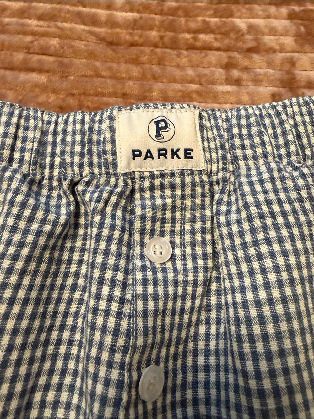 Parke Blue Gingham Button-Front Shorts